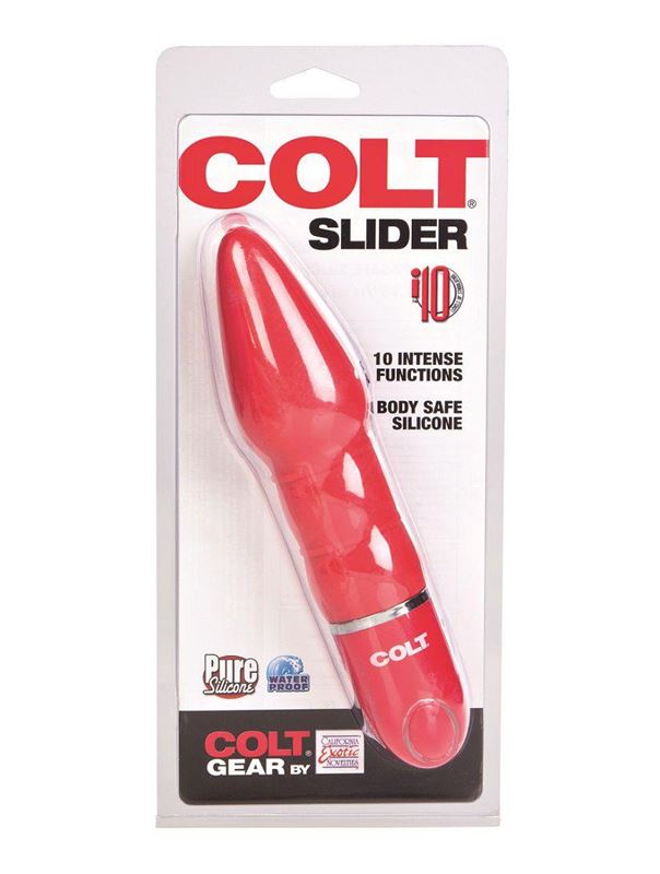 Красный анальный вибромассажер COLT Slider (17 см)