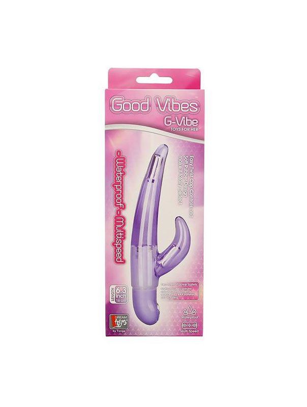 Фиолетовый вибратор для G-стимуляции GOOD VIBES G-VIBE (16 см)