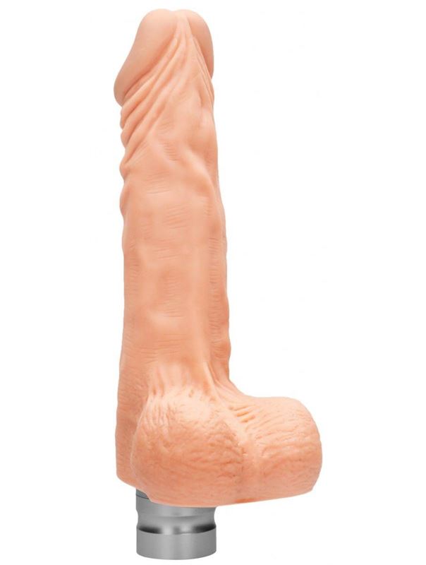 Телесный вибратор Vibrating Dildo With Balls (20 см)