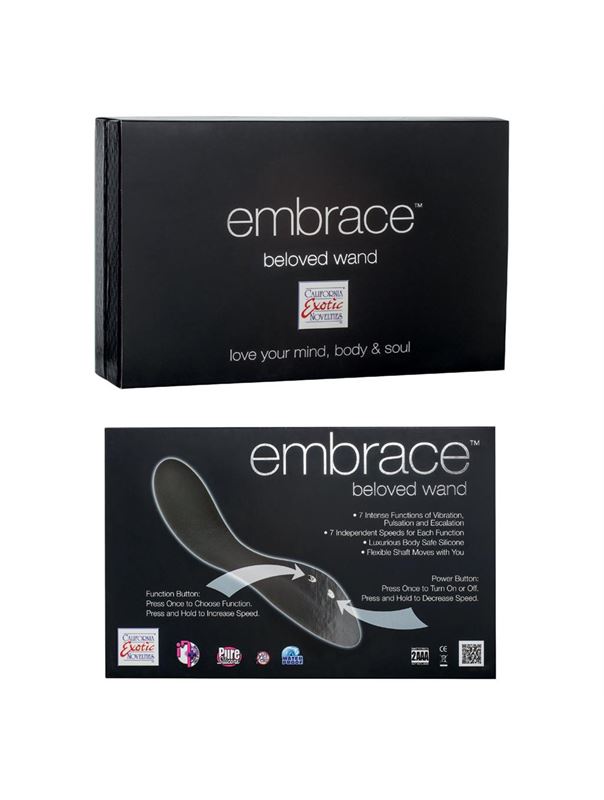 Серый вибратор EMBRACE BELOVED WAND - 20 см.