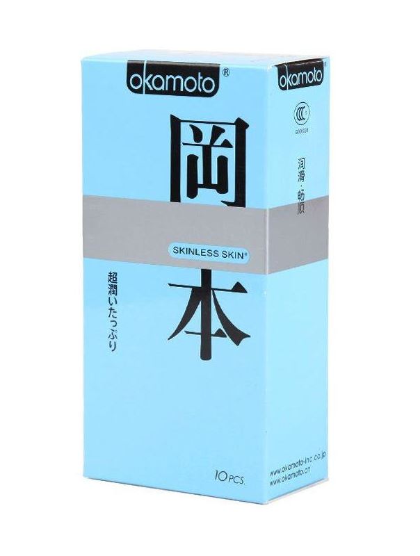 Презервативы в обильной смазке OKAMOTO Skinless Skin Super lubricative - 10 шт