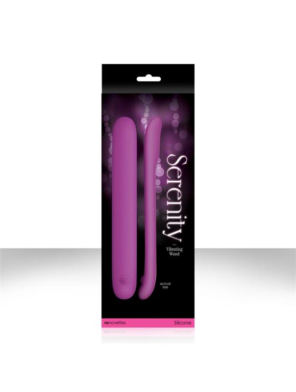 Плоский фиолетовый вибромассажер Serenity Purple USB из силикона - 20,3 см.