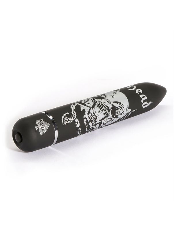 Чёрный вибратор с принтом Motorhead Ace of Spades 7 Function Power Vibrator - 18 см.