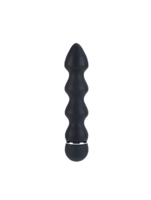 Анальная елочка 10-Function Tapered Anal Trainer рефленый с вибрацией черный