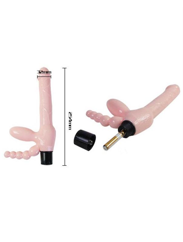 Вибратор с анальной и вагинальной стимуляцией Super Strapless Dildo (25,4 см)