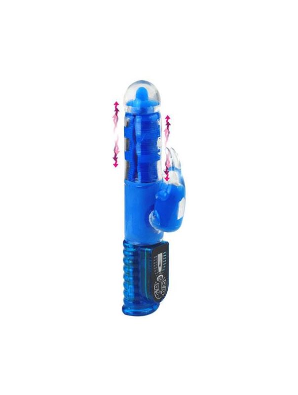 Синий хай-тек вибромассажёр Love Stroker Blue - 24,5 см.