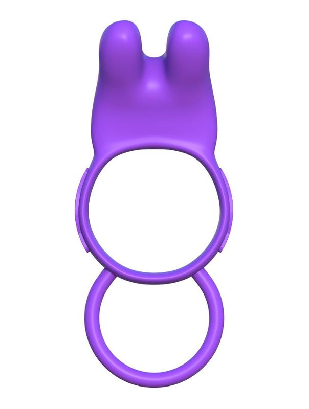 Эрекционное кольцо с вибрацией и подхватом для мошонки Twin Teazer Rabbit Ring