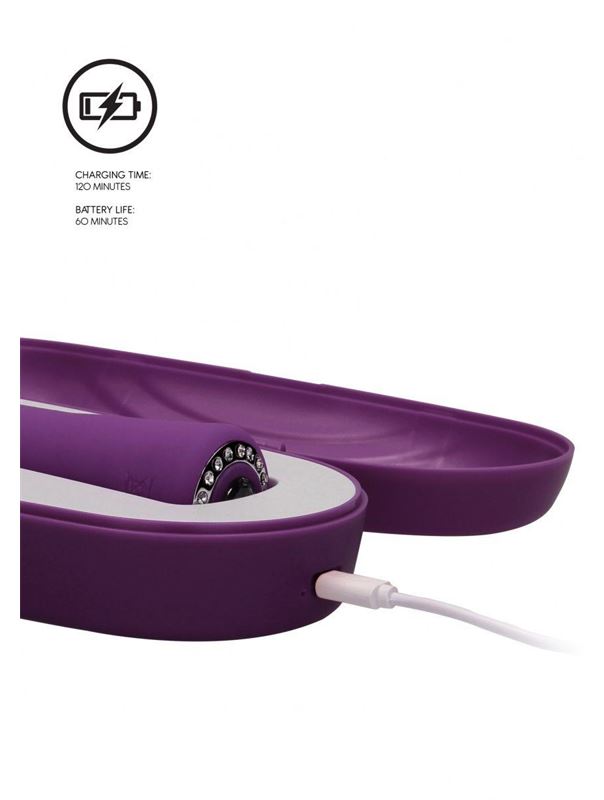Фиолетовый универсальный массажер Wand Pearl - 20 см.
