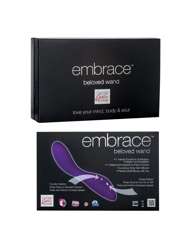 Фиолетовый вибратор EMBRACE BELOVED WAND - 20 см.