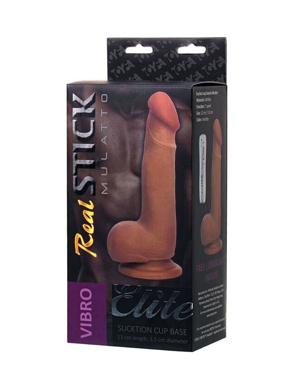 Вибратор-реалистик мулат TOYFA RealStick Elite Mulatto (19 см)