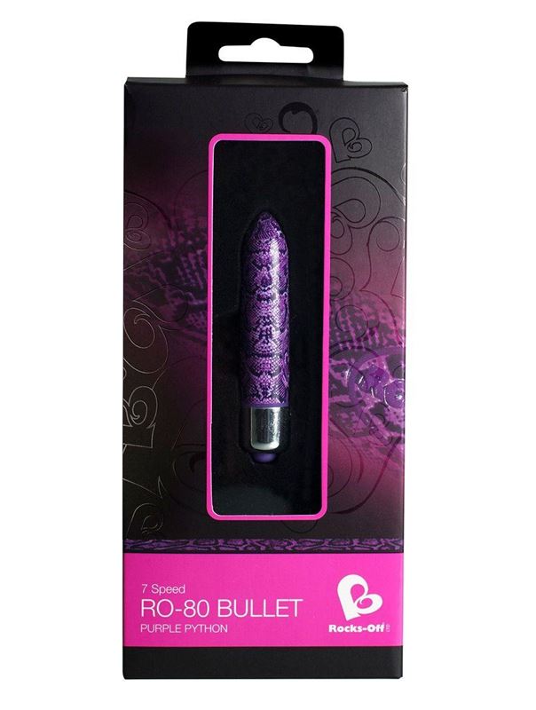 Стильный мини-вибратор со змеиным принтом RO-80MM 7-SPEED SNAKE PRINT