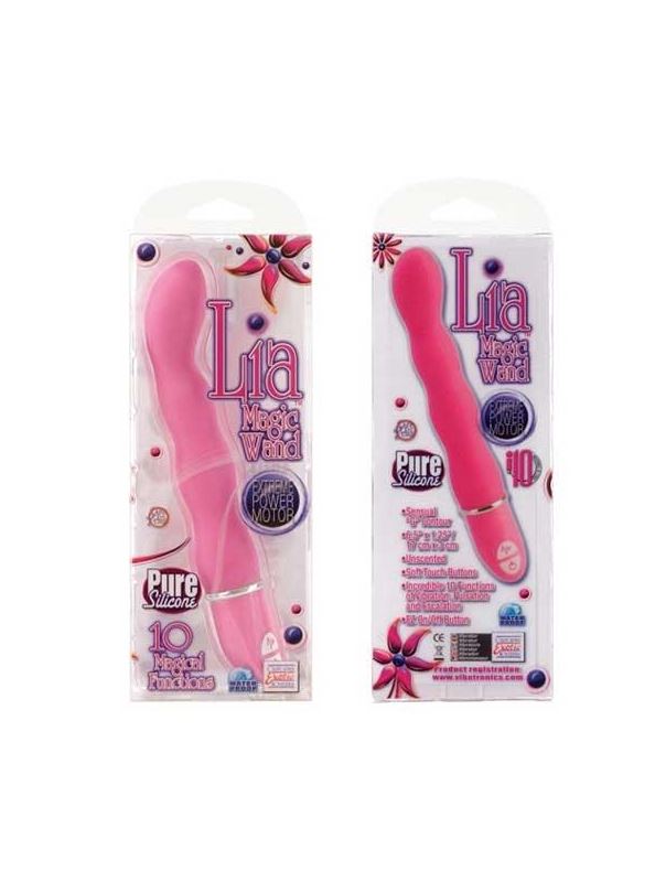 Розовый силиконовый вибратор Lia Magic Wands