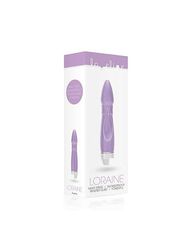Фиолетовый вибратор Loraine со стимулятором клитора - 16,2 см.
