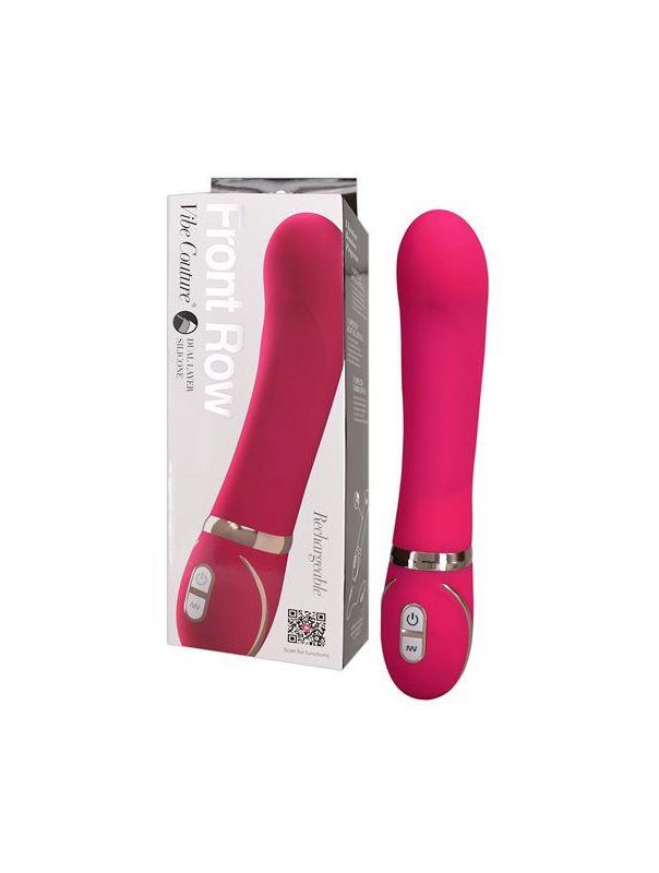 Розовый вибромассажер для точки G Front Row Pink GR - 22 см.