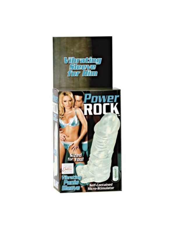 Насадка на пенис POWER ROCK VB PENIS SLEVE с вибрацией прозрачная