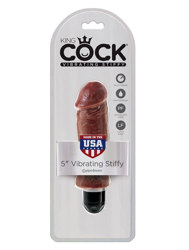 Коричневый вибратор-реалистик 5" Vibrating Stiffy - 16,5 см.
