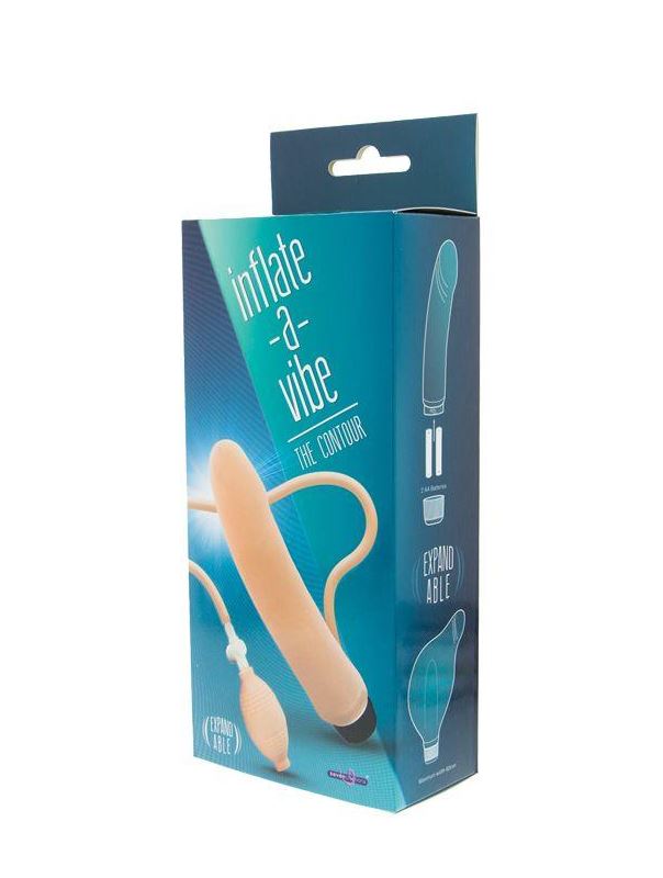 Телесный вибромассажёр с функцией расширения INFLATE A VIBE - CONTOUR (20,5 см)