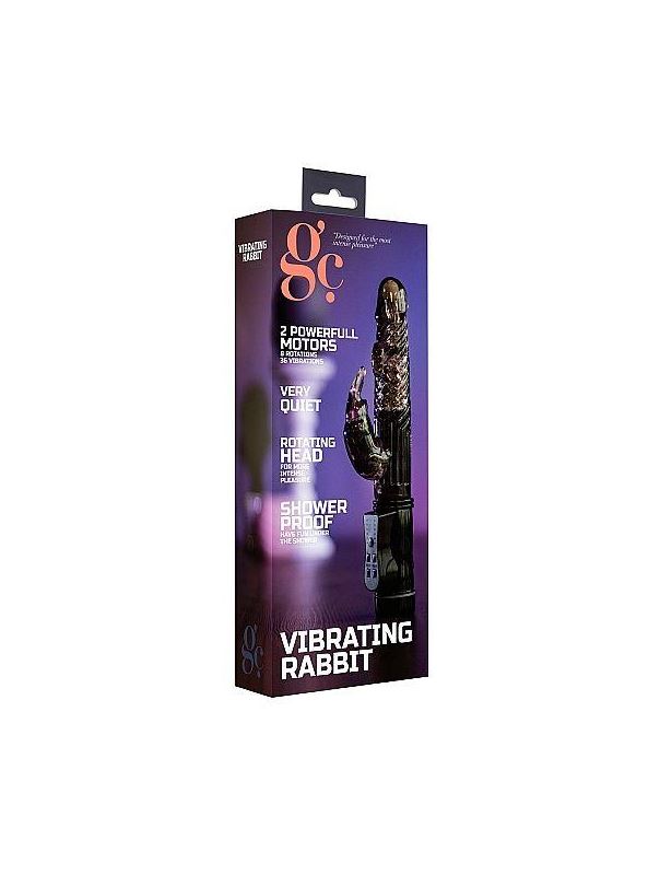 Дымчатый вибратор Vibrating Rabbit с клиторальным отростком - 22 см.