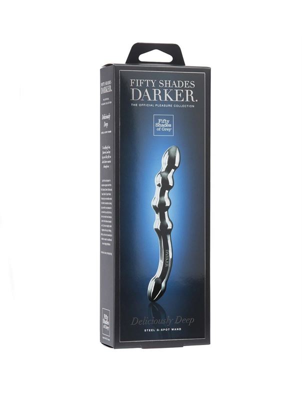 Изогнутый стимулятор G-точки DARKER DELICIOULSY DEEP STEEL G-SPOT DILDO (25,4 см)
