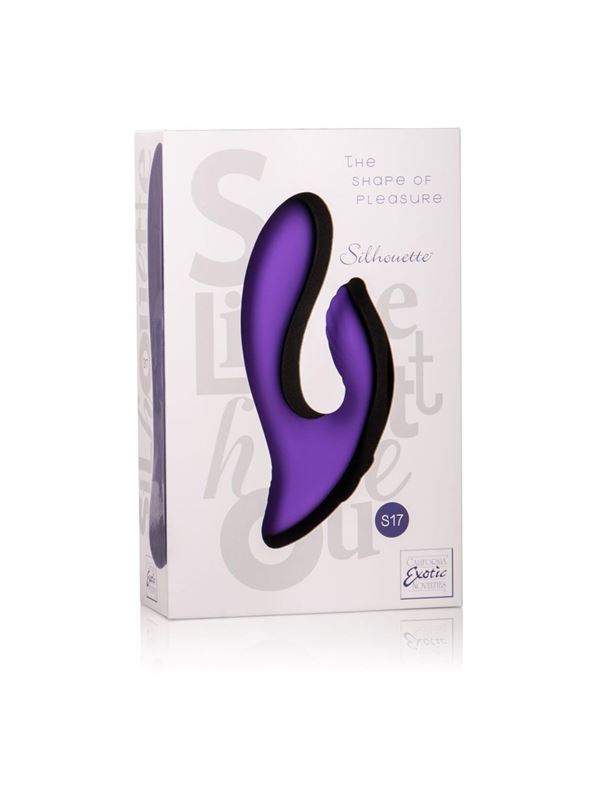 Фиолетовый перезаряжаемый вибратор со стимуляцией клитора Silhouette S17