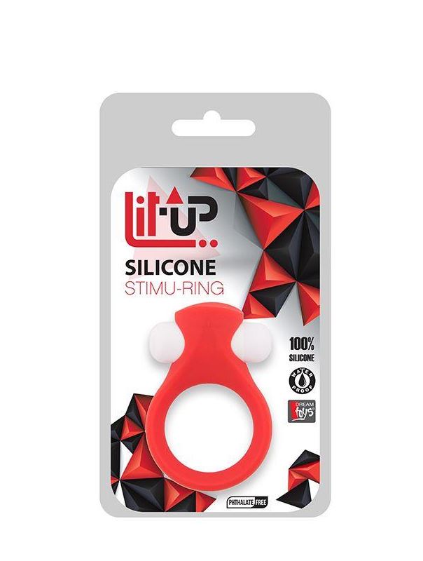 Красное эрекционное кольцо LIT-UP SILICONE STIMU RING 2