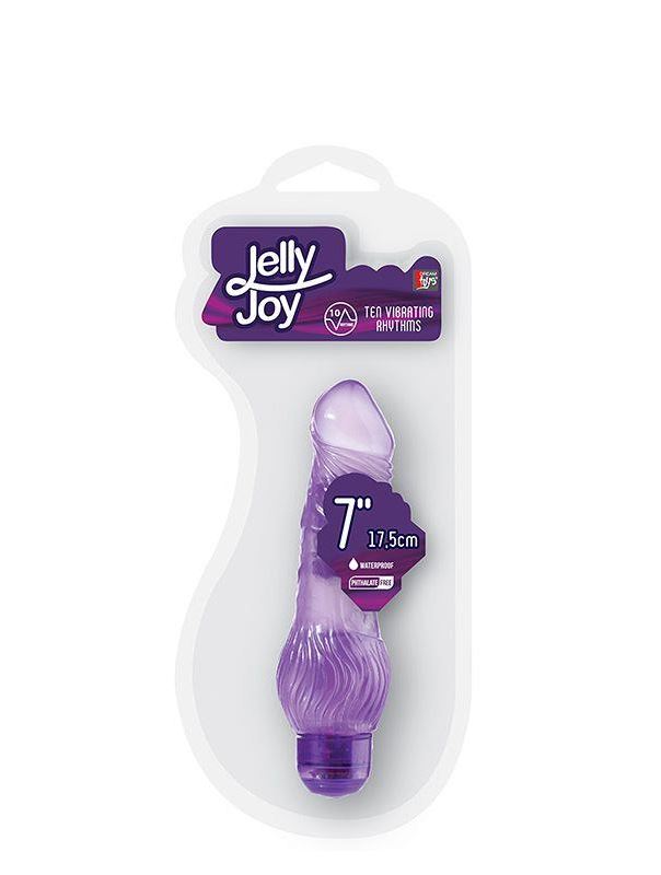 Фиолетовый гелевый вибратор JELLY JOY - 7INCH 10 RHYTHMS (17,5 см)