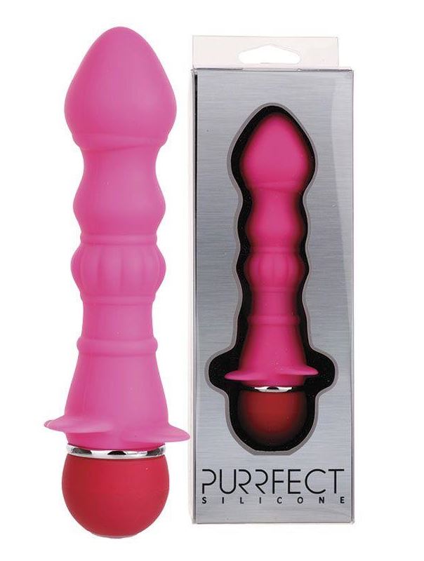 Розовый анальный вибромассажер PURRFECT SILICONE ANAL VIBRATOR PINK (12,7 см)