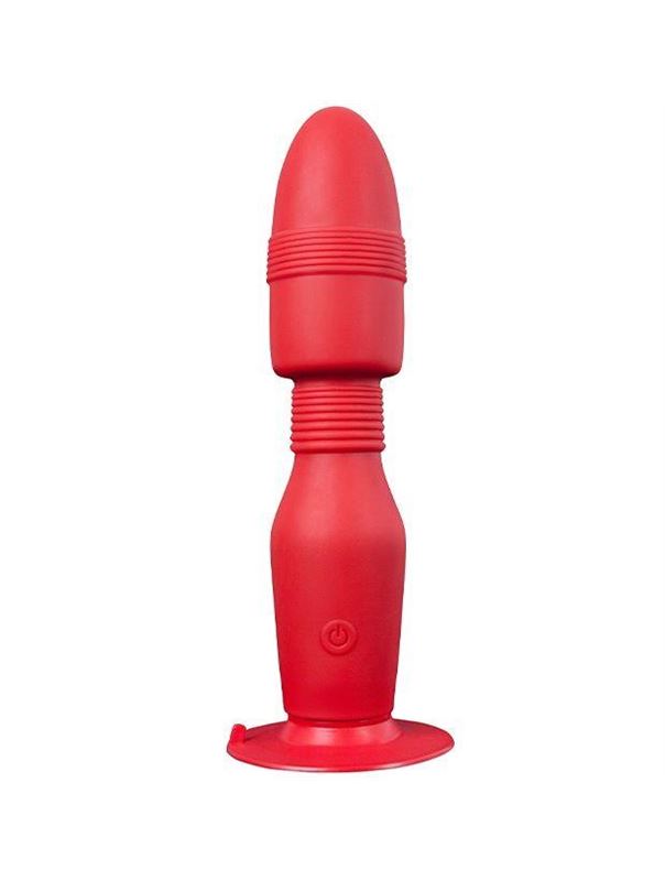 Красная анальная пробка с вибрацией MENZSTUFF VIBRATING BUTT PLUG 8.5INCH - 21,5 см.