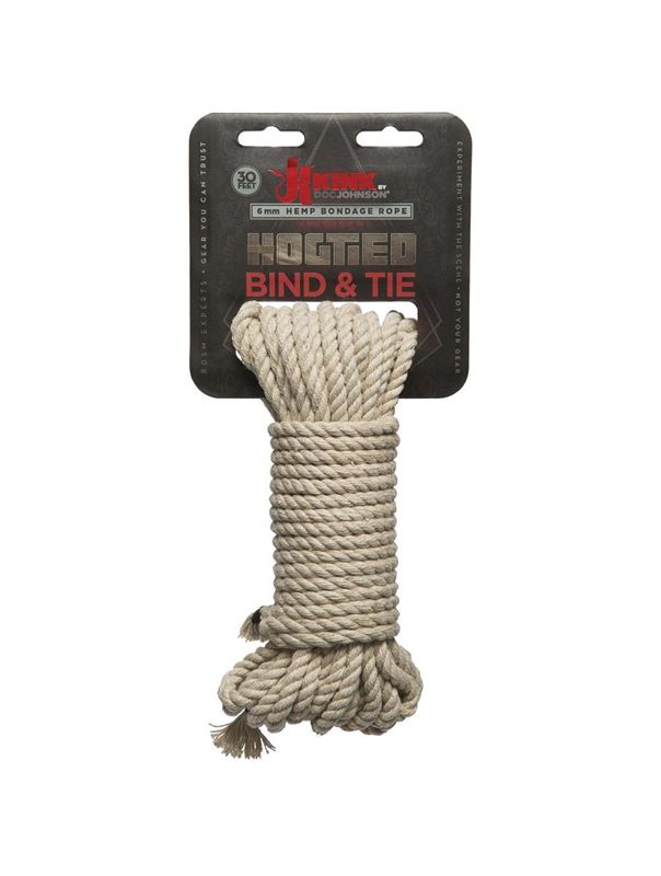 Бондажная пеньковая верёвка Kink Bind Tie Hemp Bondage Rope 30 Ft (9,1 м)