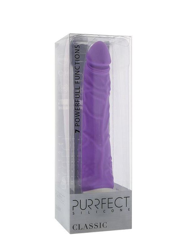 Фиолетовый вибратор-реалистик PURRFECT SILICONE CLASSIC 7.1 INCH (18 см)