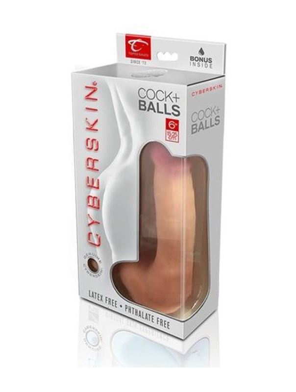 Фаллоимитатор CyberSkin Cyber Cock with Balls Medium (18 см)
