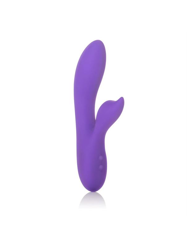 Фиолетовый вибромассажер с лепестком для стимуляции клитора Silhouette S19