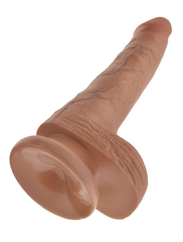Фаллоимитатор-мулат с мошонкой и присоской 6" Cock with Balls (17,8 см)