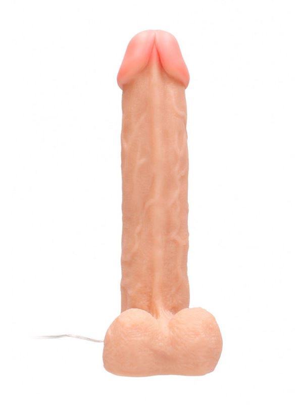 Телесный вибратор реалистик Vibrating Realistic Cock 11" With Scrotum (29,5 см)