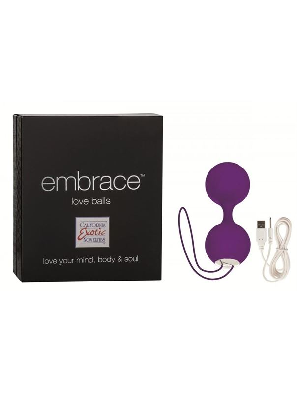 Фиолетовые вагинальные шарики Embrace с вибрацией