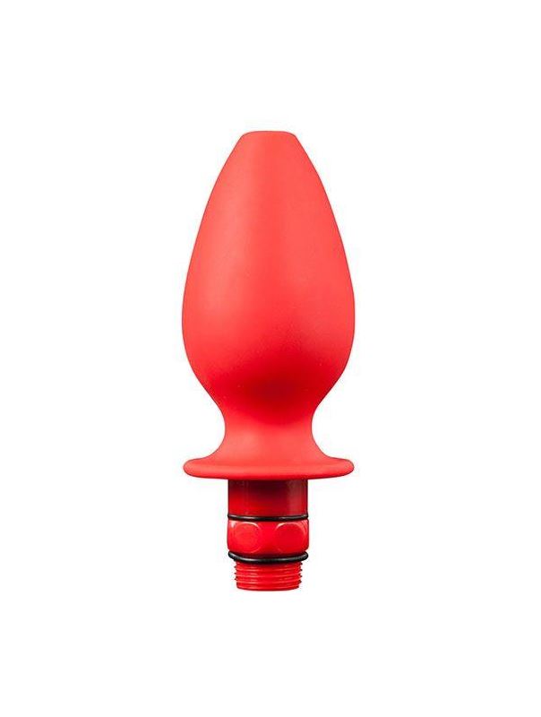 Красная насадка для душа HYDROBLAST 4INCH BUTTPLUG SHAPE DOUCHE - 10,2 см.