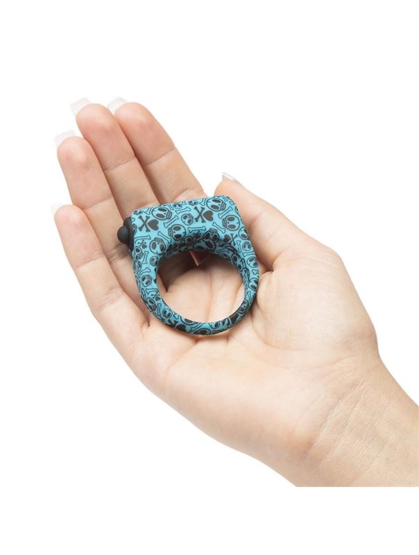 Бирюзовое эрекционное виброкольцо на пенис SILICONE LOVE RING
