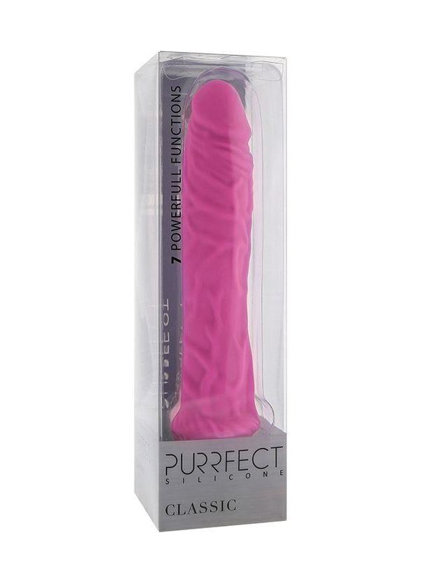 Розовый вибратор-реалистик PURRFECT SILICONE CLASSIC 8.5INCH (21,5 см)