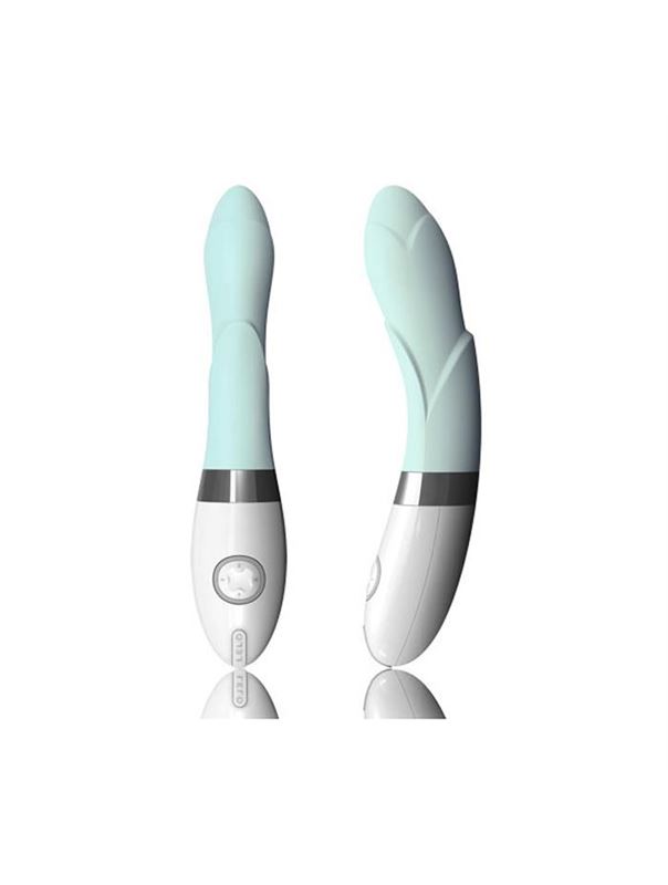 Голубой вибратор с лепестками на тельце Iris Blue (22 см)
