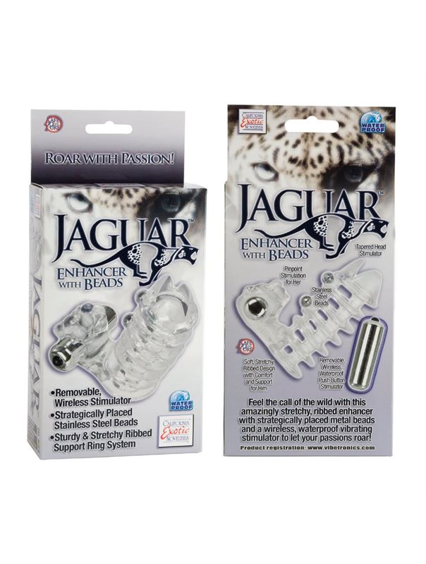Вибронасадка с клиторальным стимулятором Jaguar Enhancer with Beads