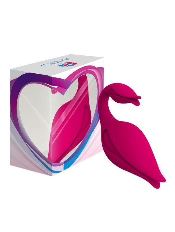 Малиновый вибратор бутон Swan (11 см)
