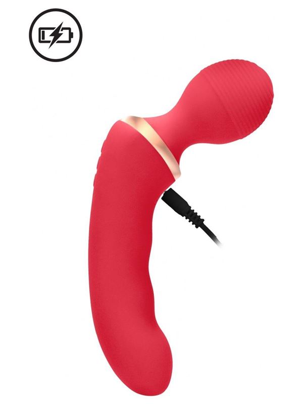 Красный двусторонний вибратор Charm (18 см)