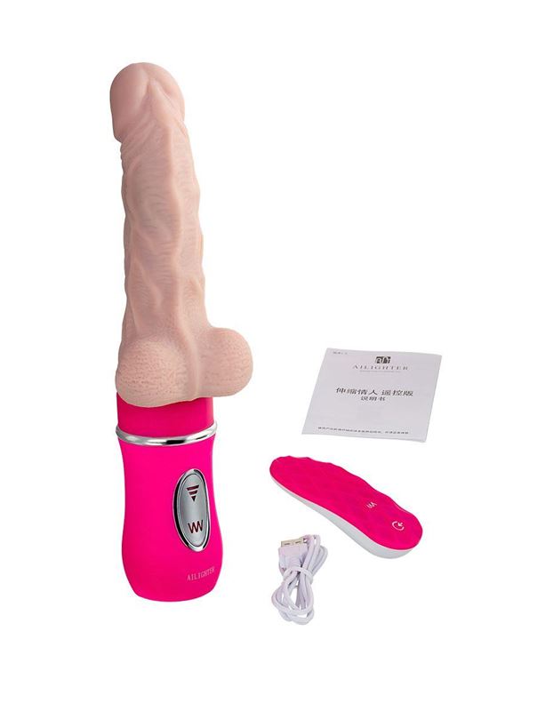 Реалистичный вибратор Ailighter Telescopic Lover с пультом ДУ (27,1 см)