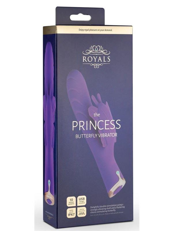 Фиолетовый вибратор кролик The Princess Butterfly (20,5 см)