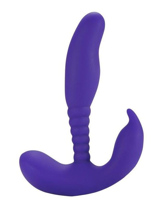 Фиолетовый стимулятор простаты Anal Pleasure Dual Vibrating Prostate Stimulator - 13,5 см.