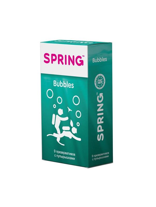 Презервативы SPRING BUBBLES с пупырышками (9 шт)