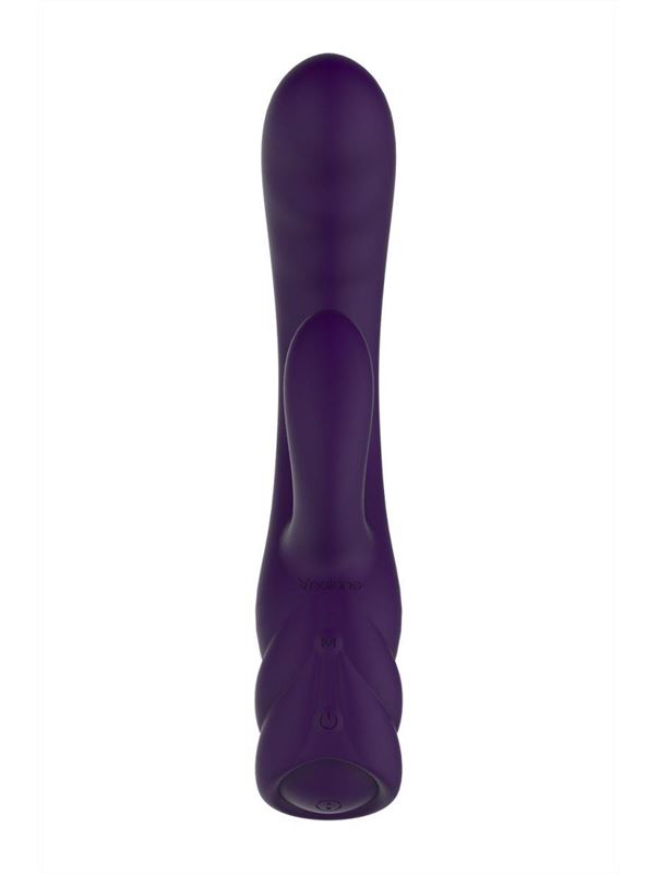 Фиолетовый вибратор Nalone Pure X2 с клиторальным стимулятором (20,7 см)
