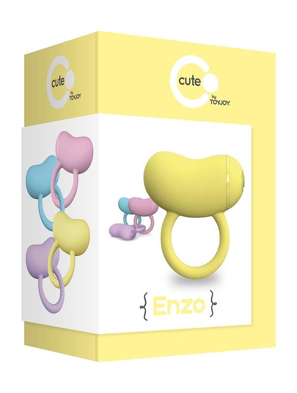 Желтое виброкольцо на пенис ENZO COUPLES RING 
