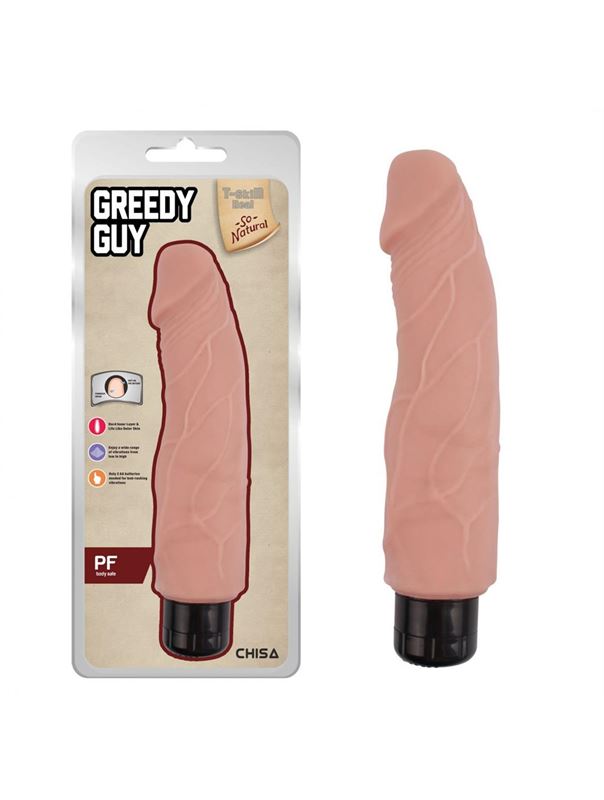 Телесный вибратор реалистик Greedy Guy (24 см)