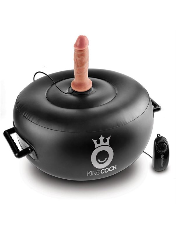 Вибромассажер на воздушной подушке King Cock Vibrating Inflatable Hot Seat с двумя насадками